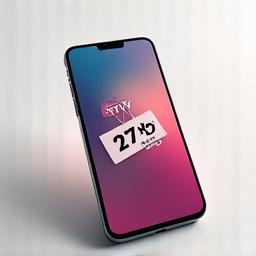 Modern smartphone with a discount tag graphic